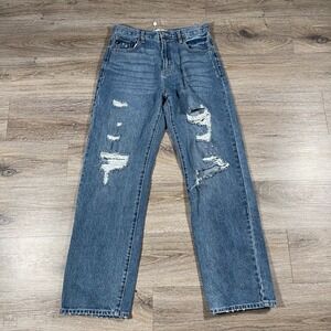 NWOT‎ KanCan Women's Jeans 90s Boyfriend Denim Distressed 11_29 Blue